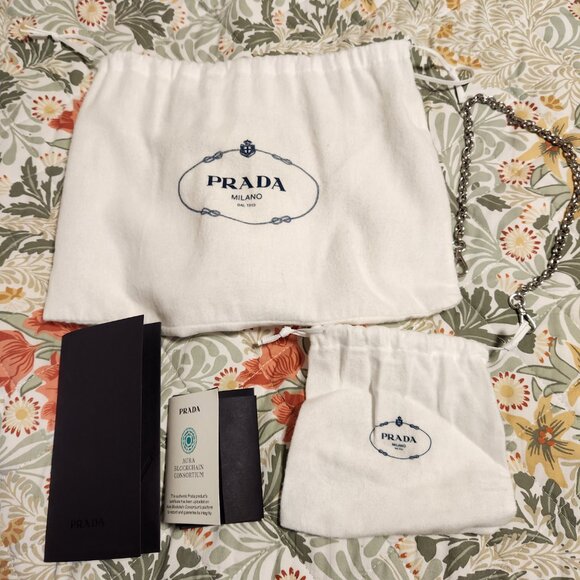 Prada Nylon Pink and White Floral Crossbody Bag Handbag Beautiful! - Picture 2 of 7